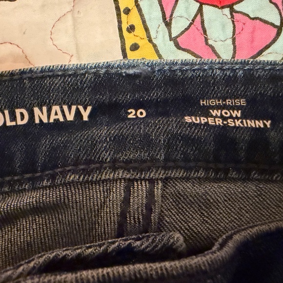 NWT Old Navy High-Waisted Wow Super-Skinny Jeans 20 Regular, Dark Wash - Picture 4 of 7